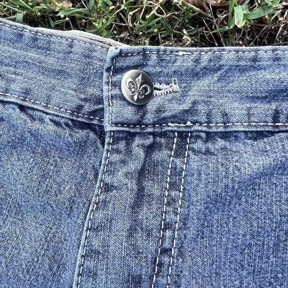 Southpole Type Denim Y2K Jean Shorts Baggy Relaxed Charcoal Gray Mens Size 34